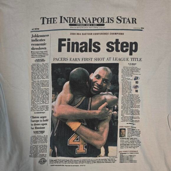 Vintage 2000 Single Stitch NBA Finals Indiana Pacers Reggie Miller graphic tee - Picture 2 of 7